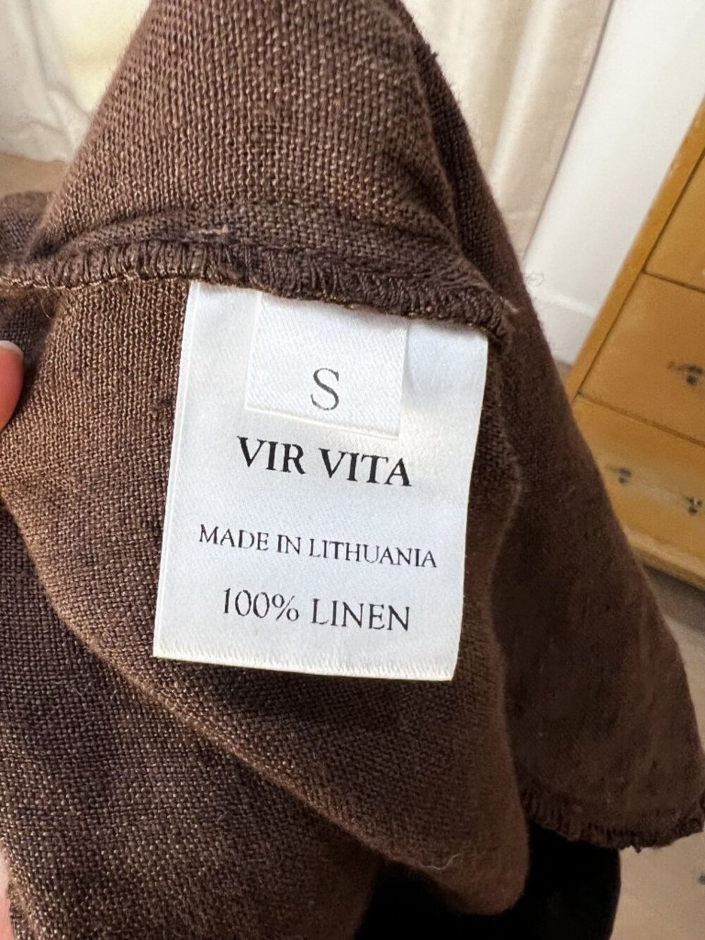VIR VITA Marina Pleated Linen Trouser Sz S Chestnut - Picture 11 of 12